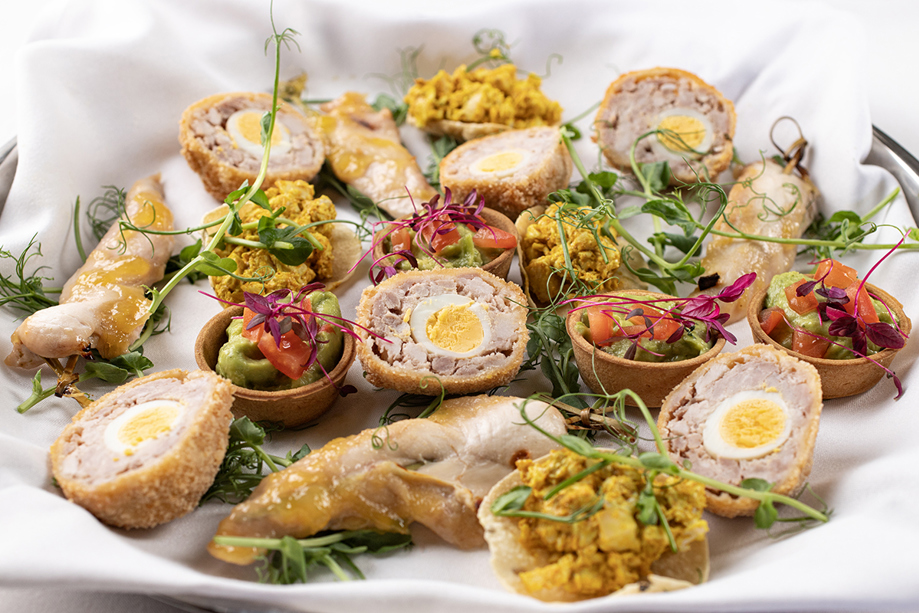 Scotch Eggs and other nibbles from The Crichton's catering team.